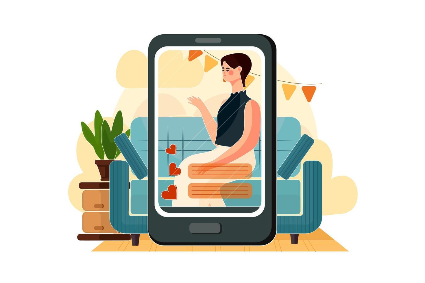 Influencer Illustration concept. Flat illustration isolated on white background vector
