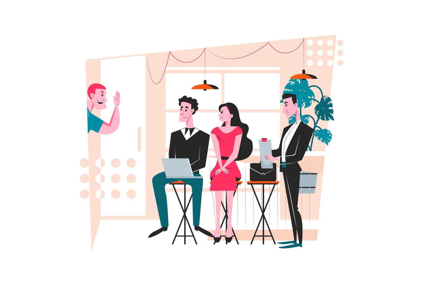 Job Interview Illustration concept. Flat illustration isolated on white background vector