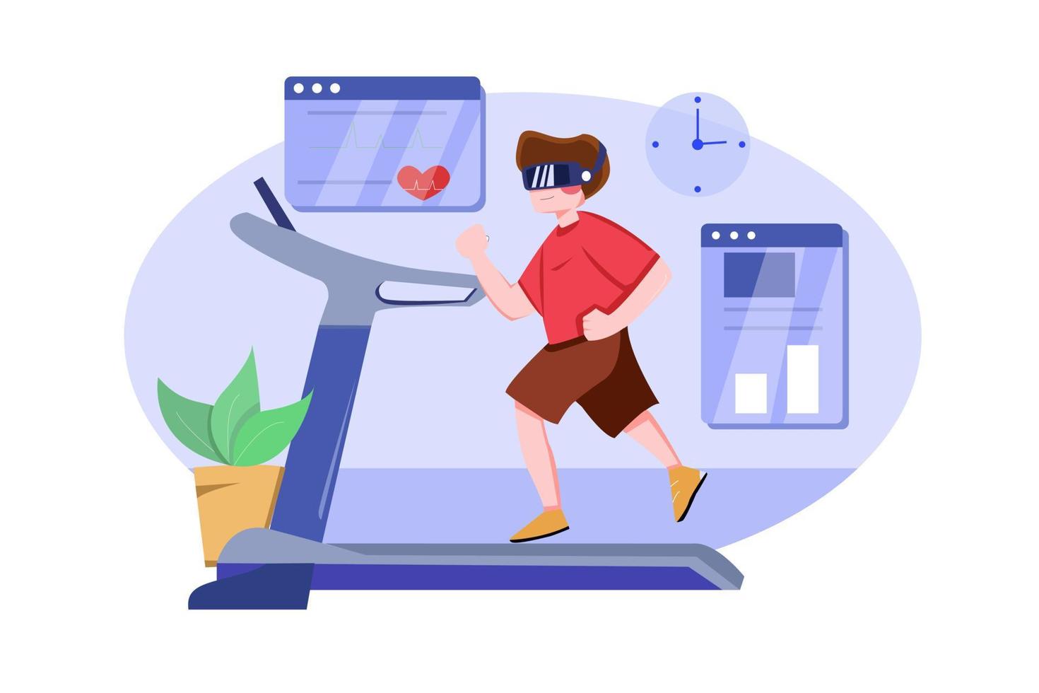 Virtual Reality Illustration concept. Flat illustration isolated on white background vector