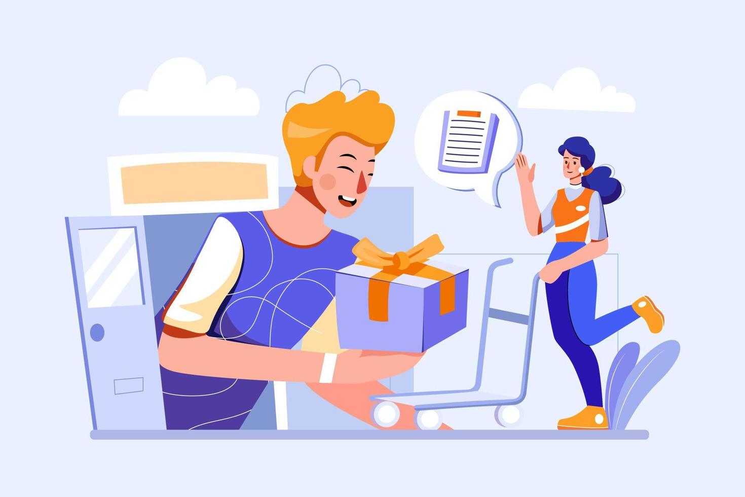 Parcel Delivery Service Illustration concept. Flat illustration isolated on white background vector