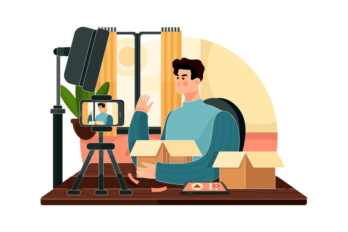 Influencer Illustration concept. Flat illustration isolated on white background vector