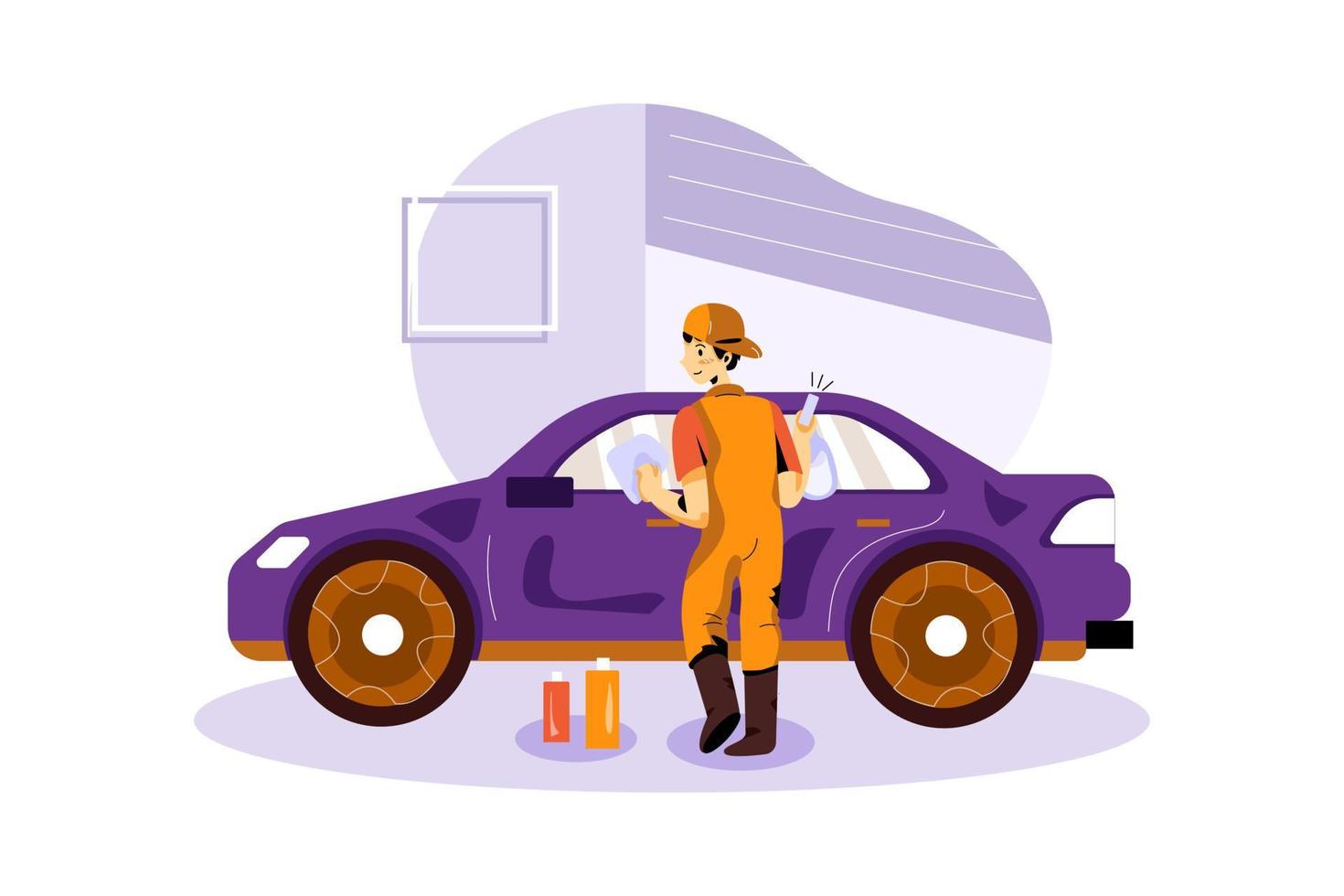 Cleaning Window Illustration concept vector