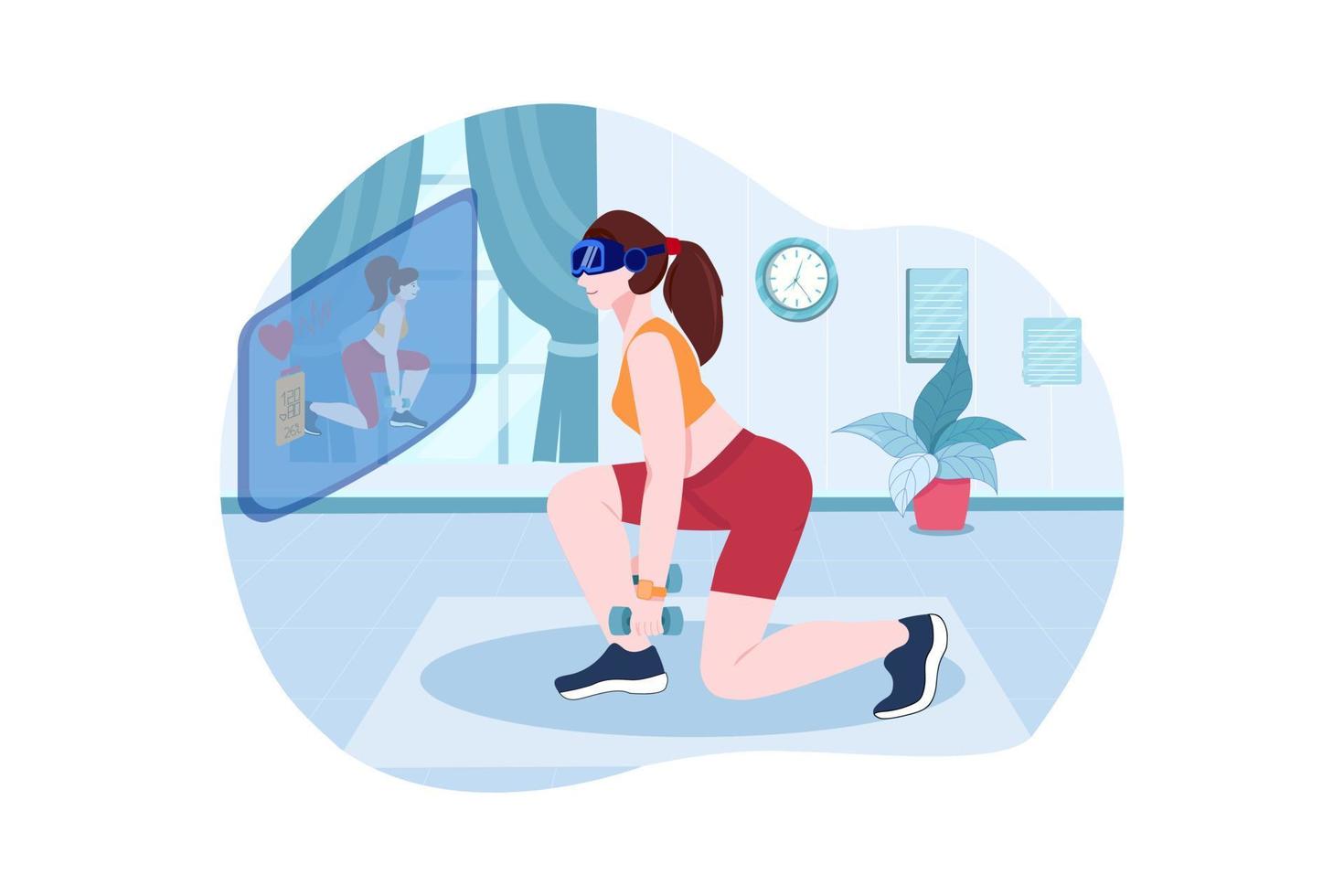 Virtual Reality Illustration concept. Flat illustration isolated on white background vector