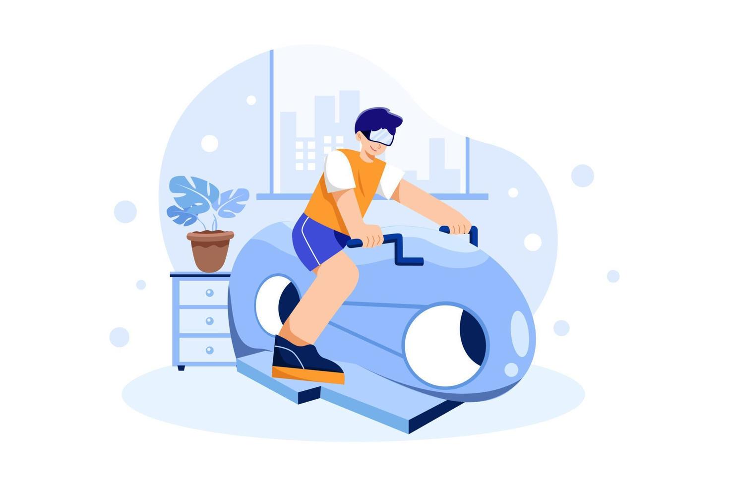 Virtual Reality Illustration concept. Flat illustration isolated on white background vector