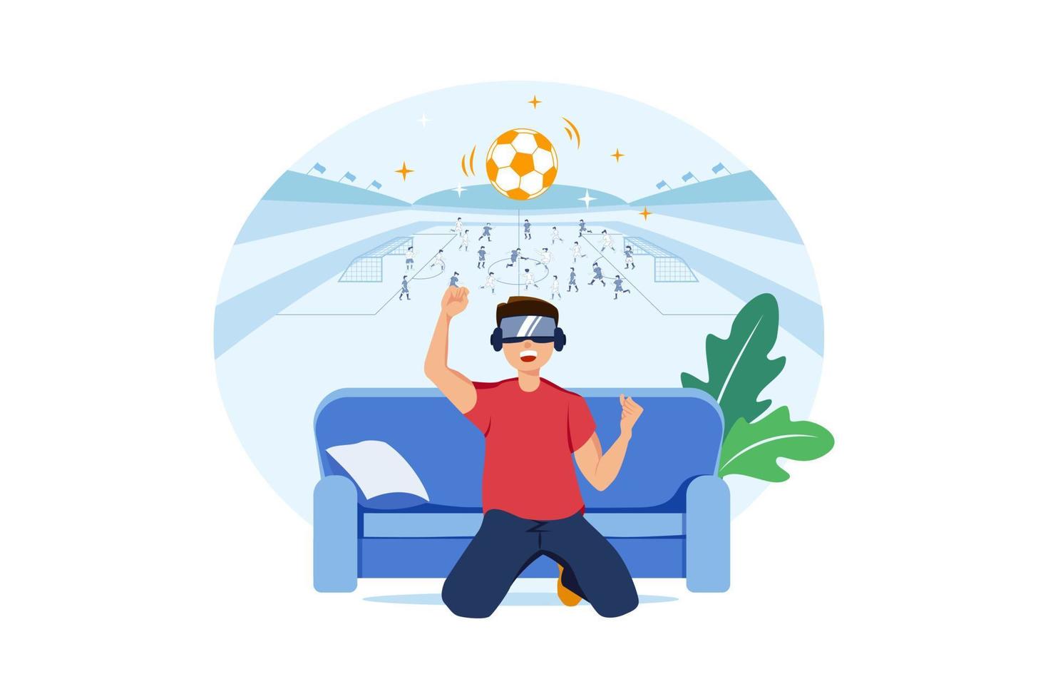 Virtual Reality Illustration concept. Flat illustration isolated on white background vector