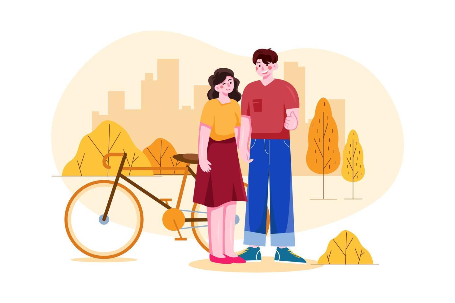 Romantic Couple Illustration concept. Flat illustration isolated on white background vector