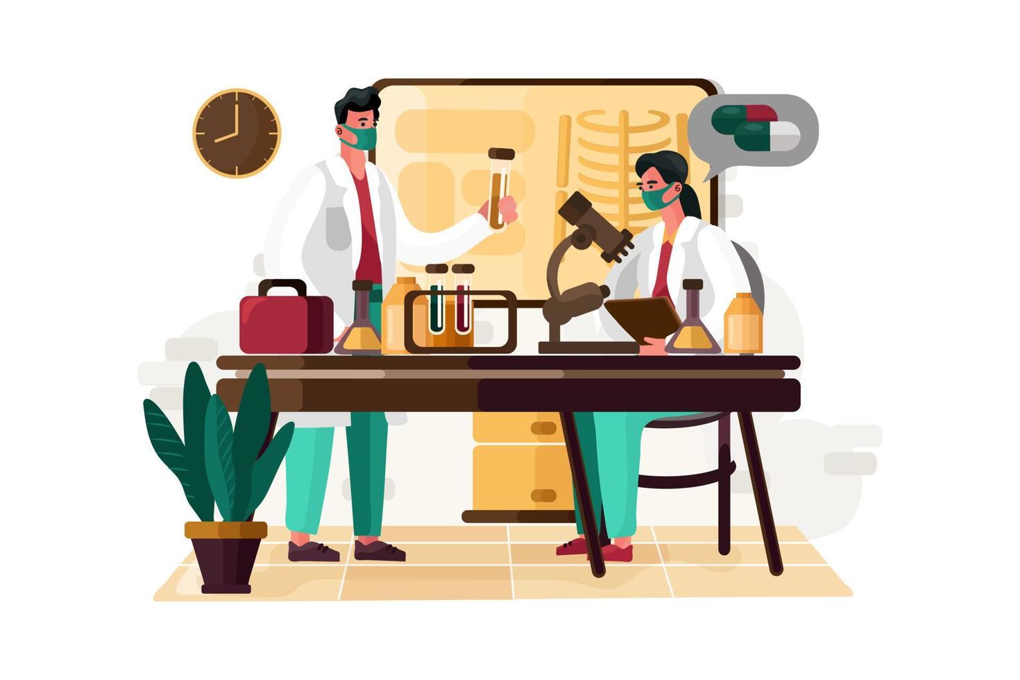 Scientist doing research Illustration vector