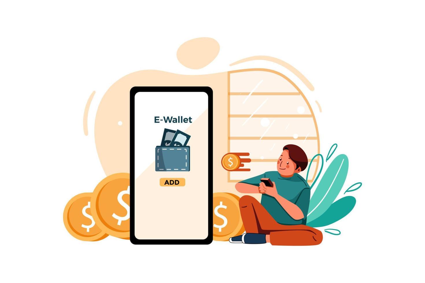 Add Money to wallet Illustration vector