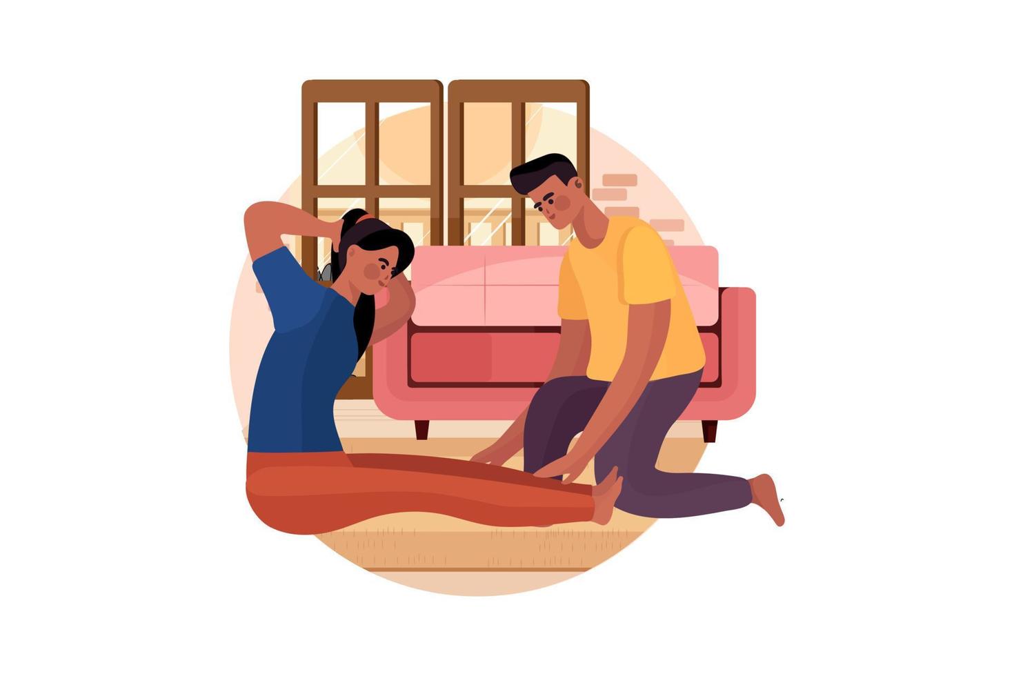 Sport exercise at home Illustration concept. Flat illustration isolated on white background vector