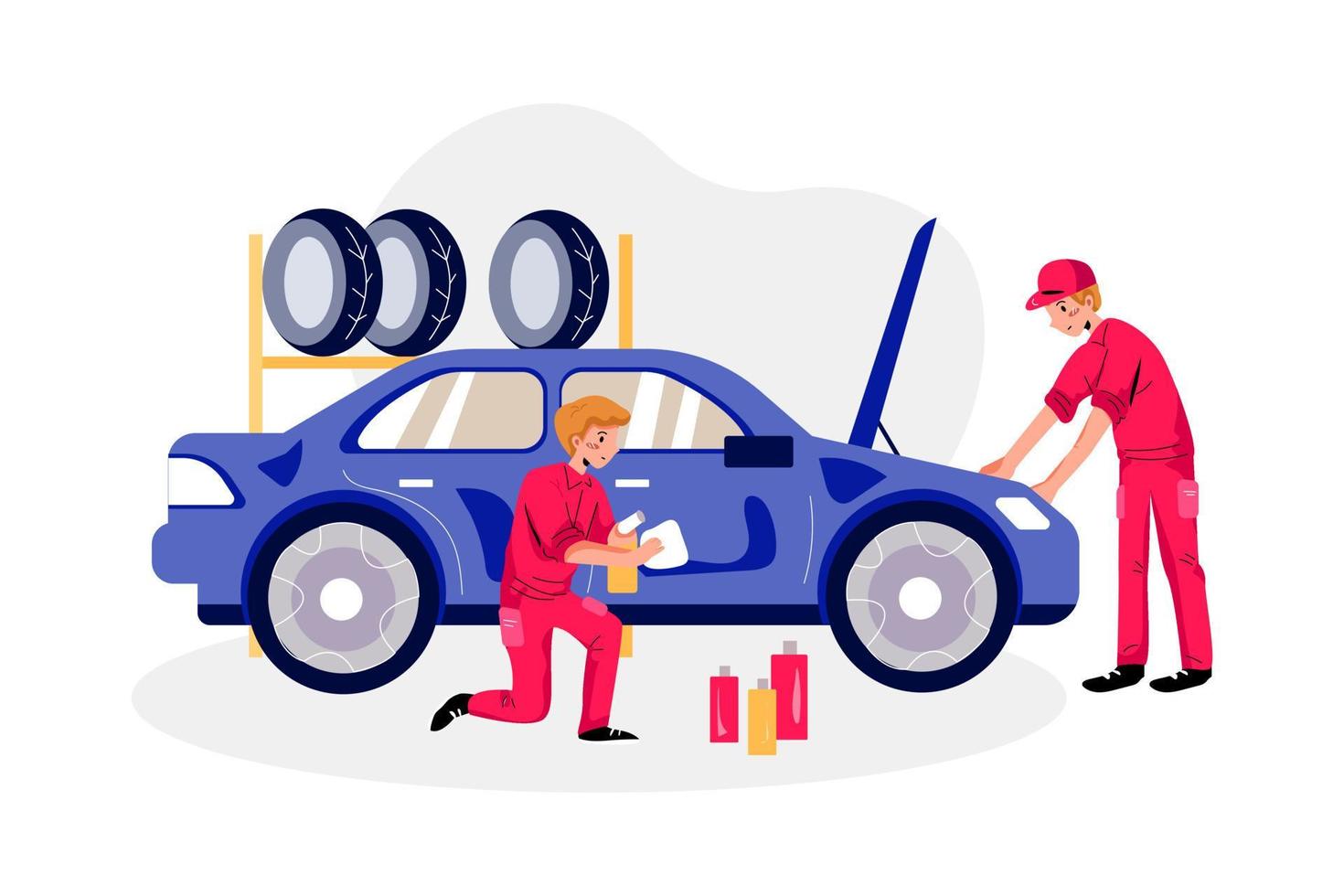 Car Maintenance Illustration concept vector