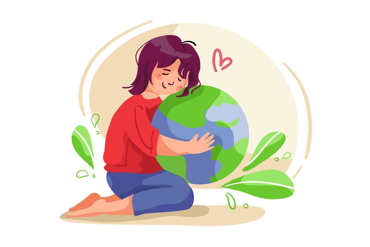 Mother Earth Day Illustration concept. Flat illustration isolated on white background vector