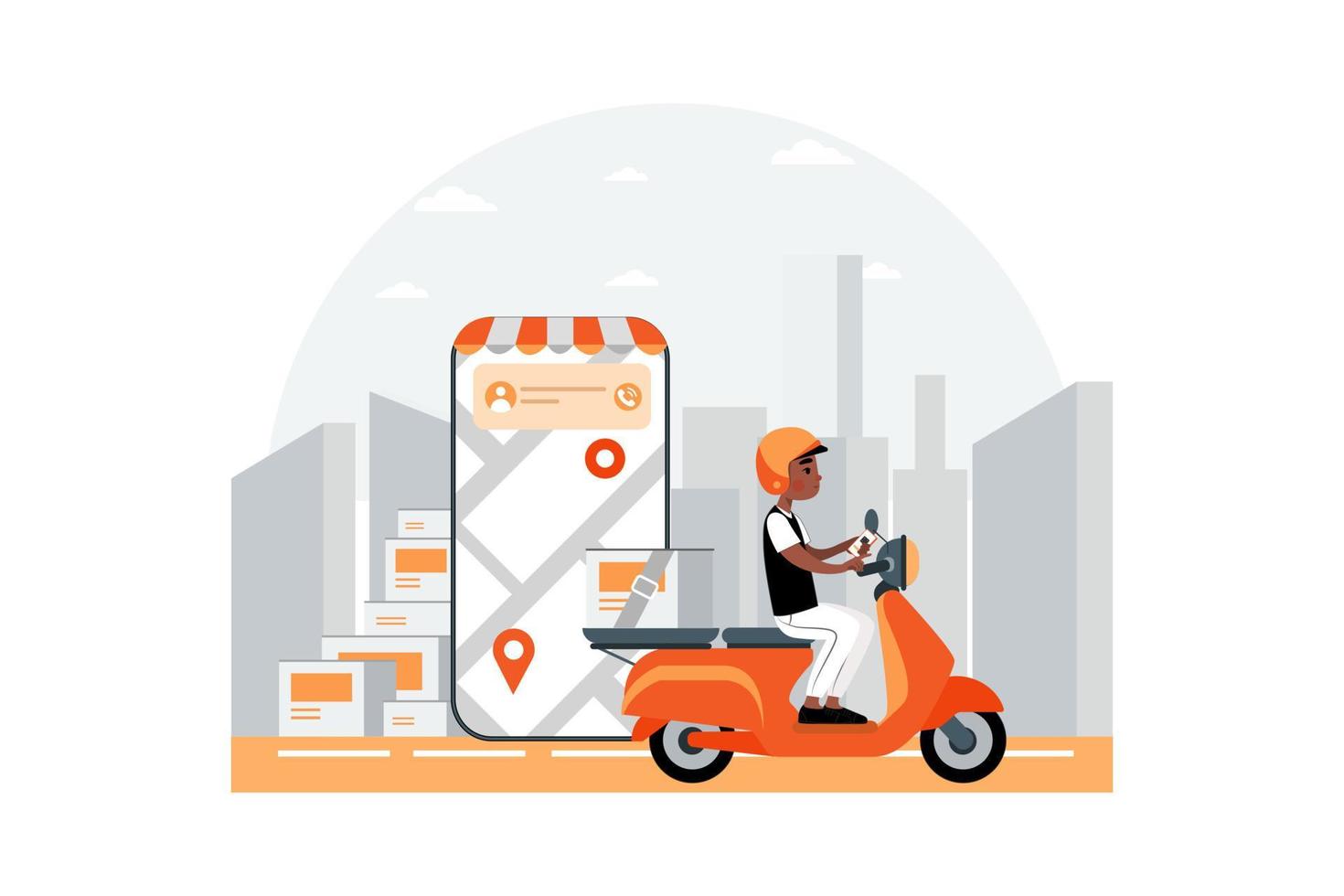 Delivery Service Illustration concept. Flat illustration isolated on white background vector