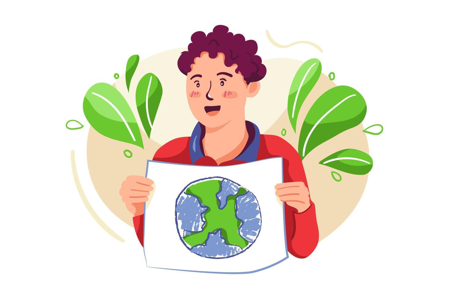 Mother Earth Day Illustration concept. Flat illustration isolated on white background vector