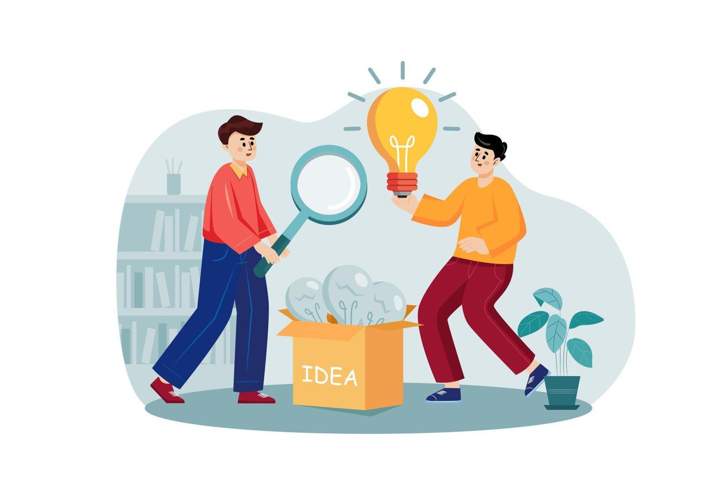 Startup team searching for new ideas vector