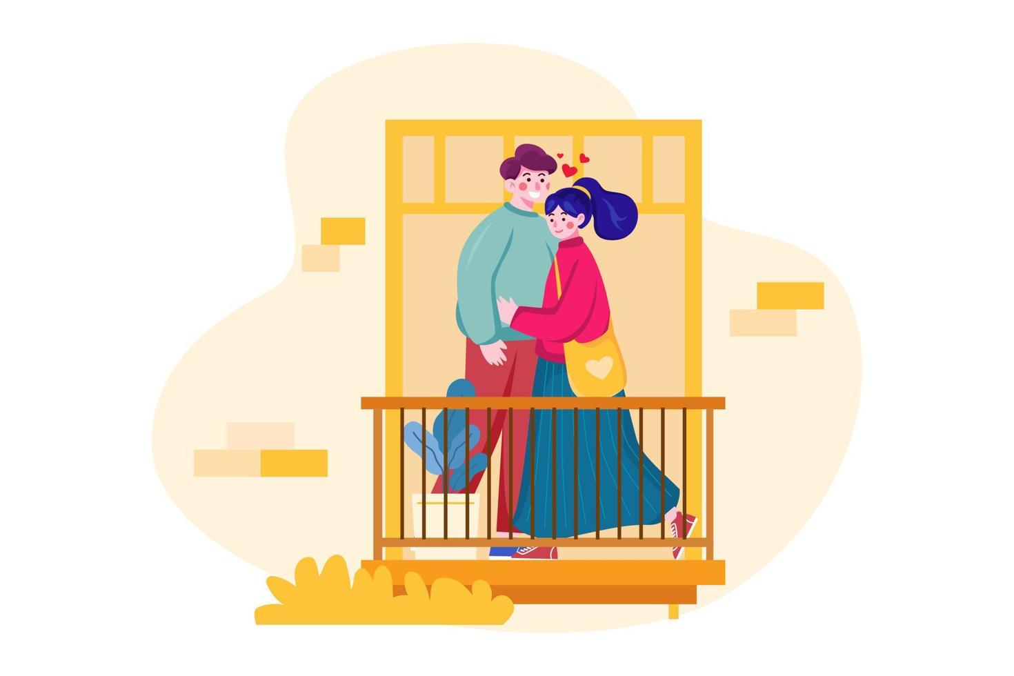 Romantic Couple Illustration concept. Flat illustration isolated on white background vector