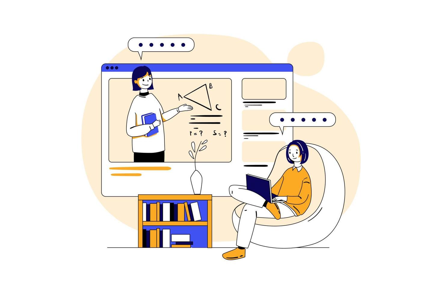 Online Education Illustration concept. Flat illustration isolated on white background vector