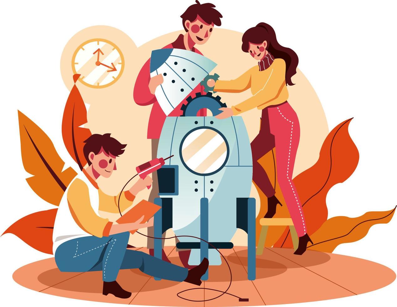 Teamwork Illustration concept. Flat illustration isolated on white background vector