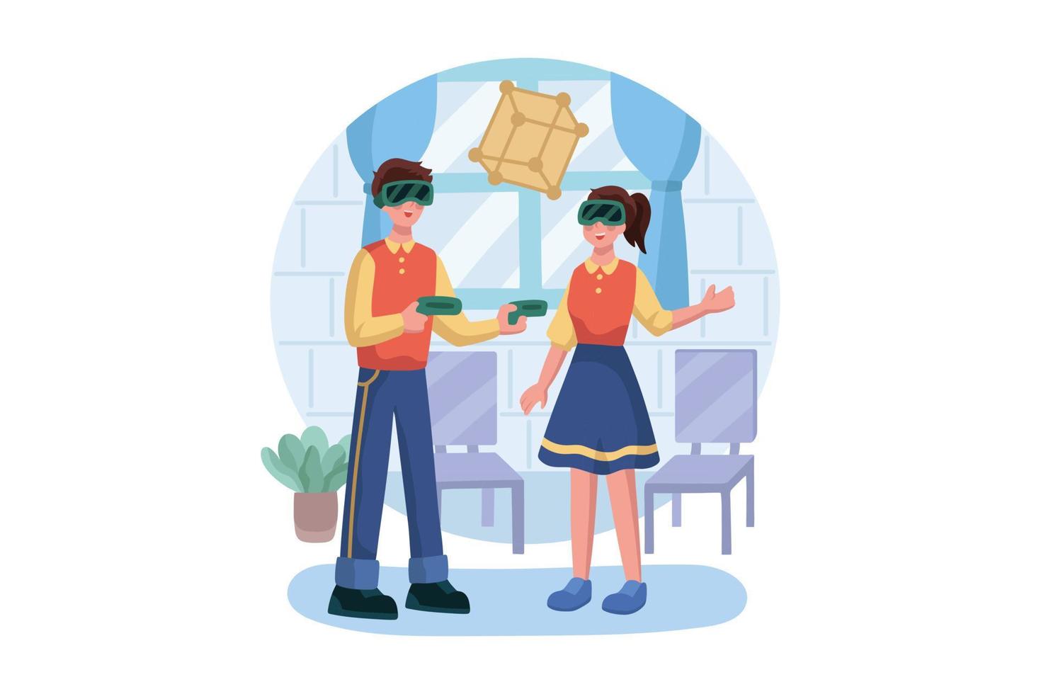 Virtual Reality Illustration concept. Flat illustration isolated on white background vector