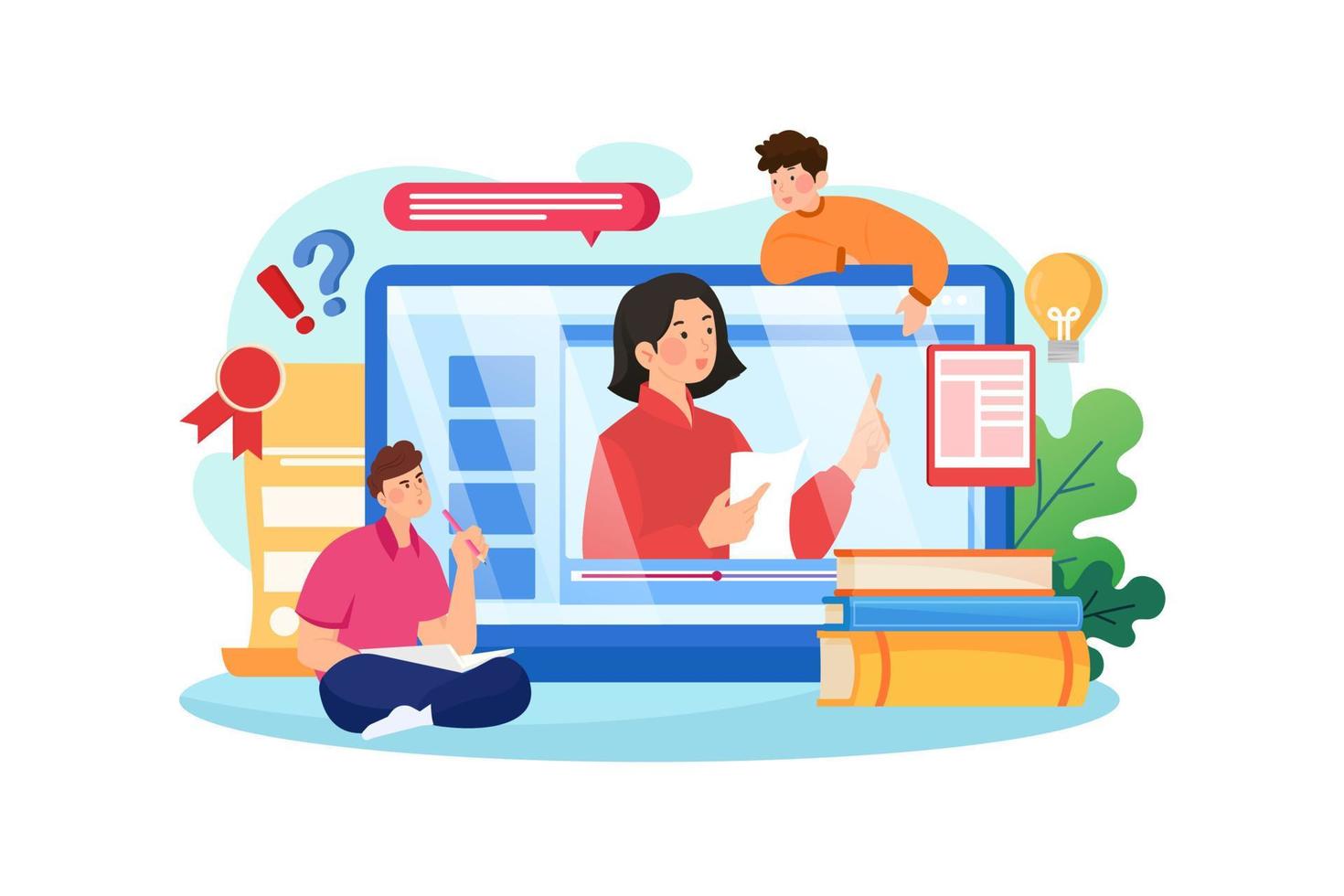 Online Education Illustration concept. Flat illustration isolated on white background vector