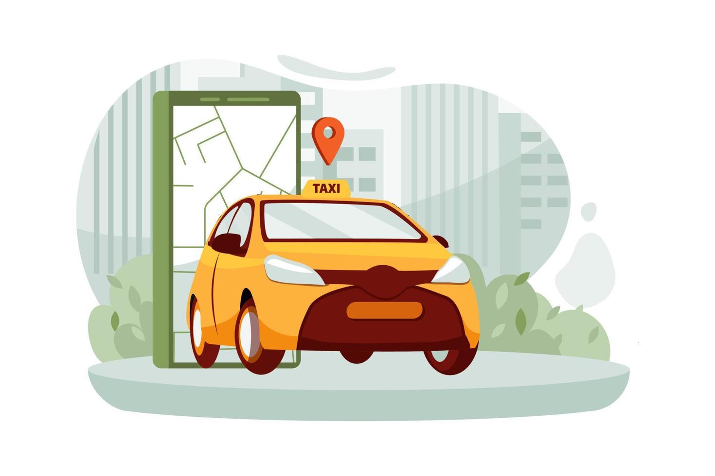 Online cab booking vector