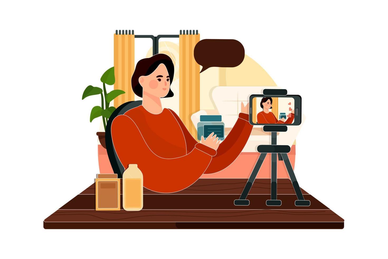 Influencer Illustration concept. Flat illustration isolated on white background vector