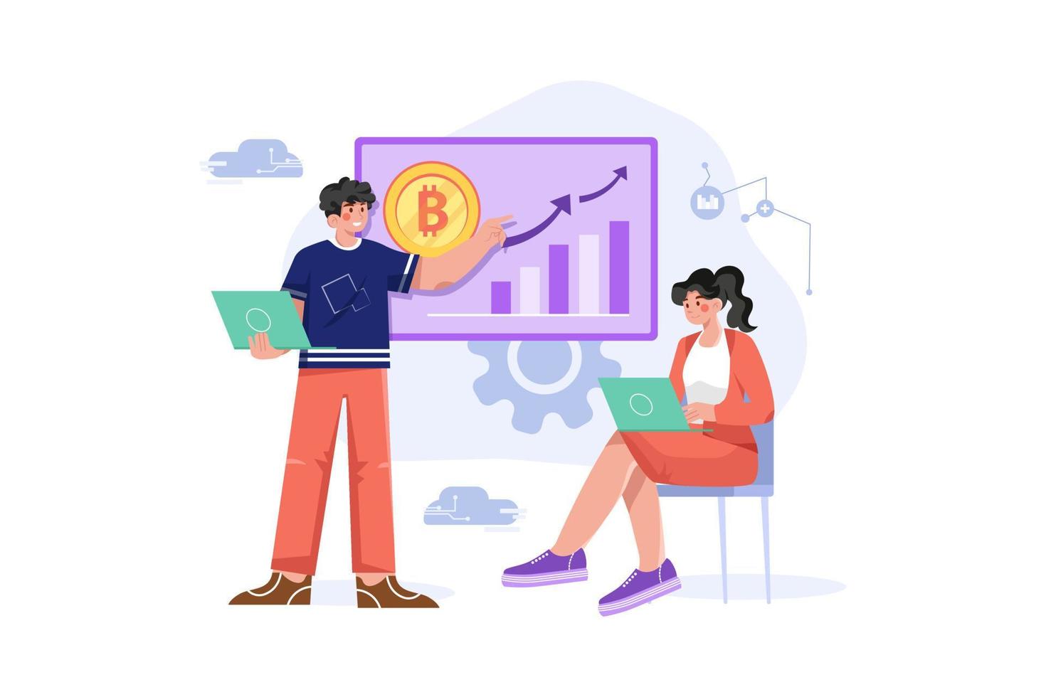 Cryptocurrency Illustration concept. Flat illustration isolated on white background vector