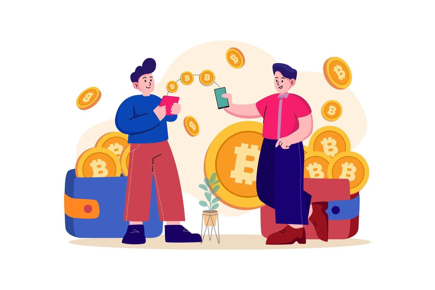 Cryptocurrency Illustration concept. Flat illustration isolated on white background vector