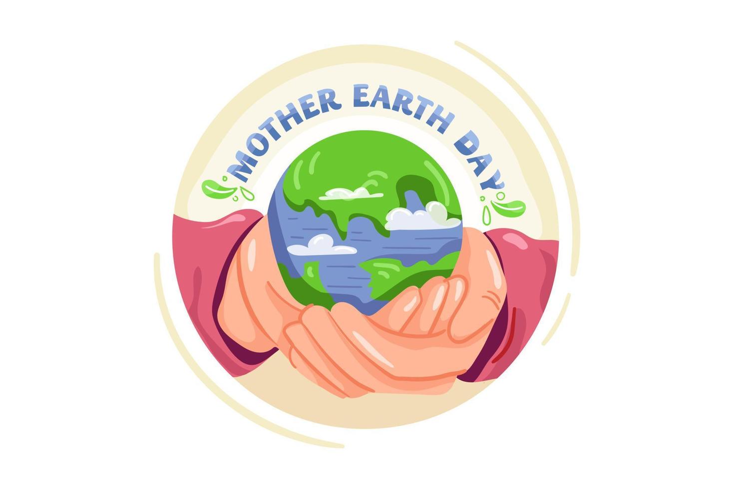Mother Earth Day Illustration concept. Flat illustration isolated on white background vector