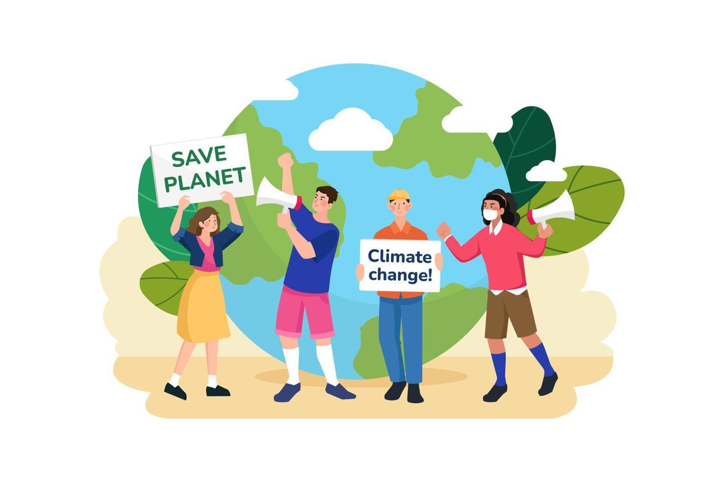 Save Environment Illustration concept. Flat illustration isolated on white background vector