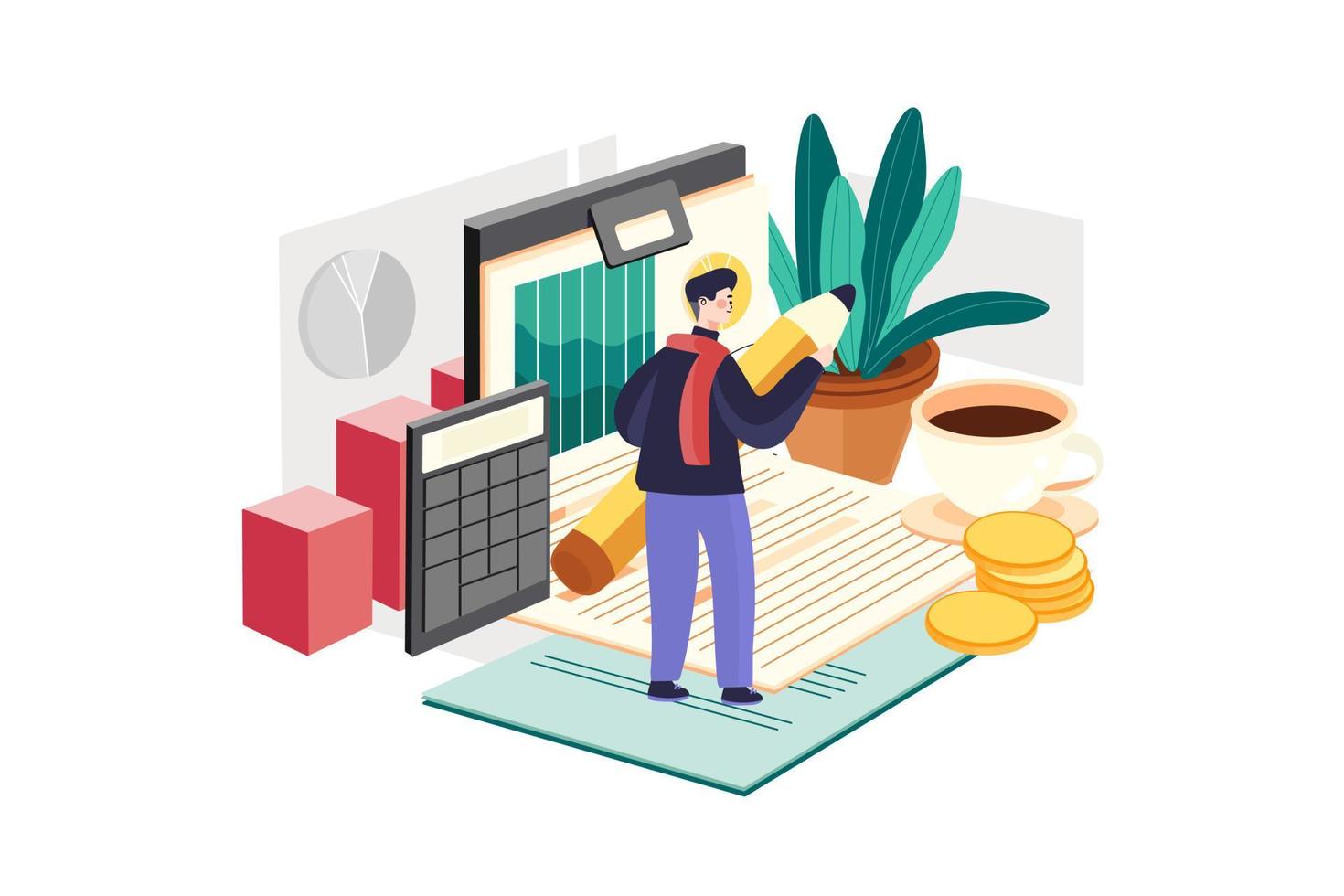 Accounting Management Illustration concept. Flat illustration isolated on white background vector