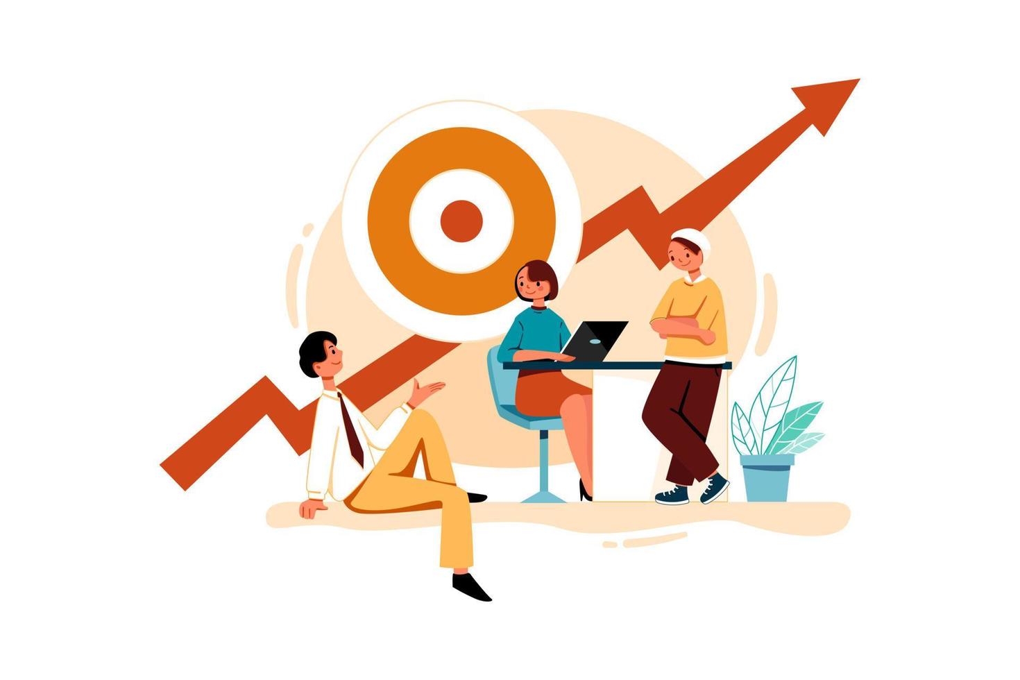Business Marketing Illustration concept. Flat illustration isolated on white background vector