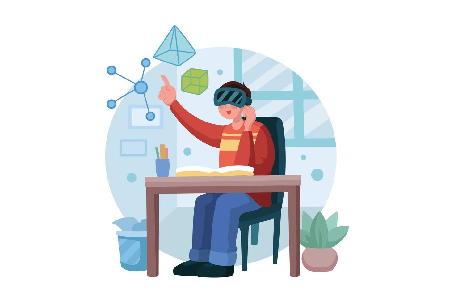 Virtual Reality Illustration concept. Flat illustration isolated on white background vector