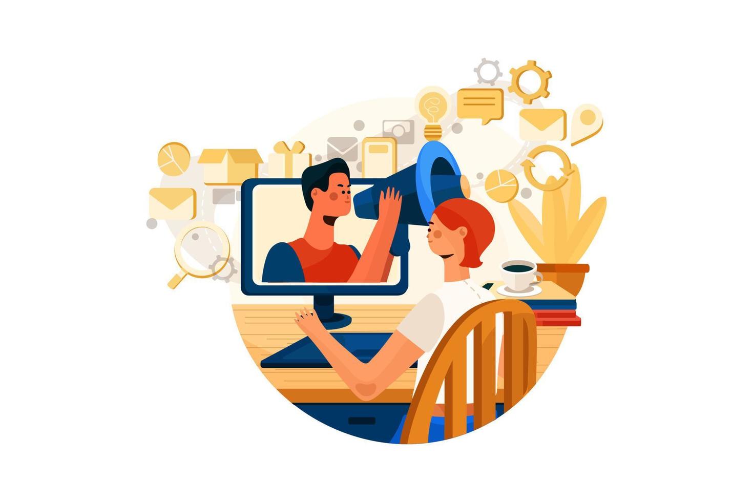 Digital Marketing Illustration concept. Flat illustration isolated on white background vector
