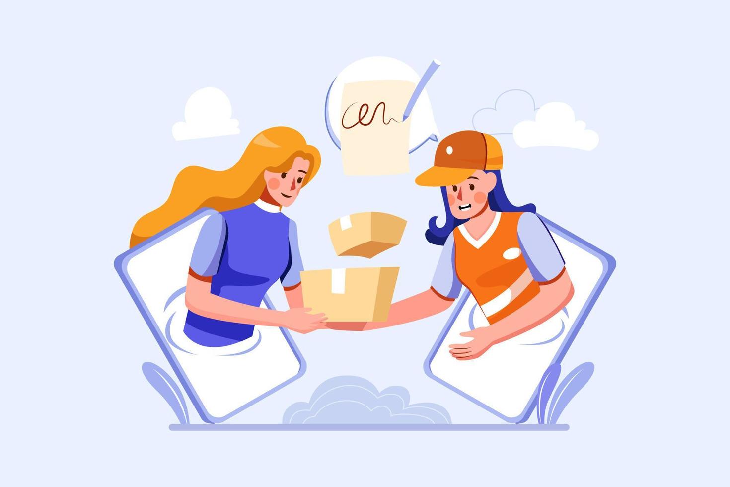 Parcel Delivery Service Illustration concept. Flat illustration isolated on white background vector