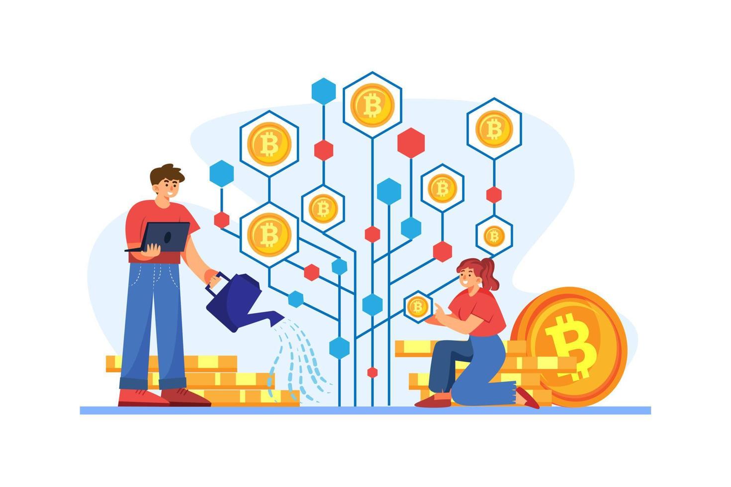 Cryptocurrency Illustration concept. Flat illustration isolated on white background vector