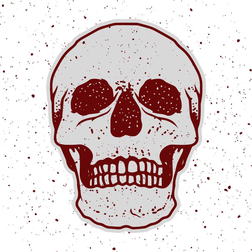 skull illustration with hand drawing style vector