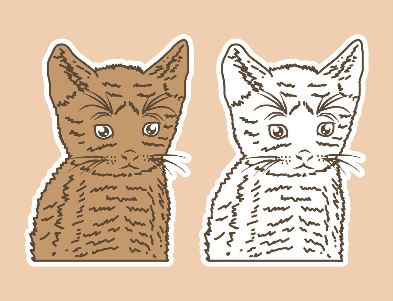 cute cat with doodle style vector