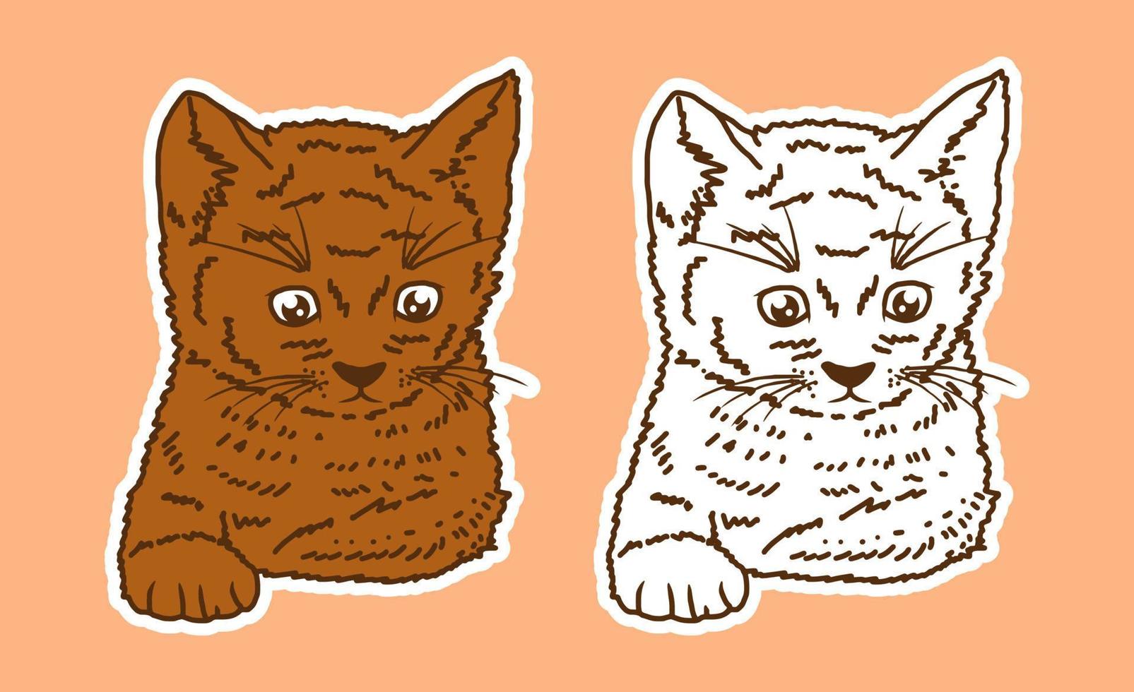 cute cat with doodle style vector