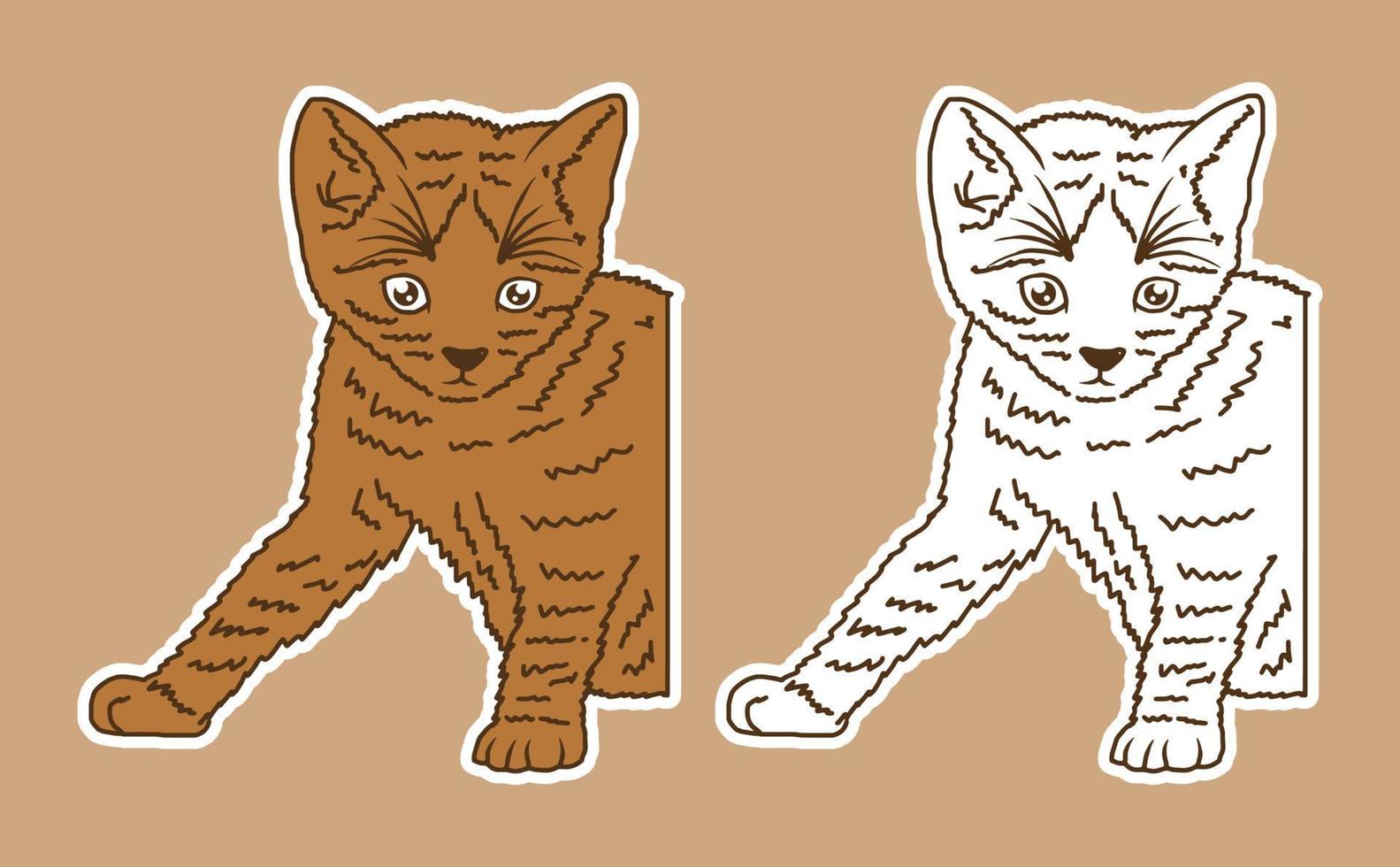 cute cat with doodle style vector