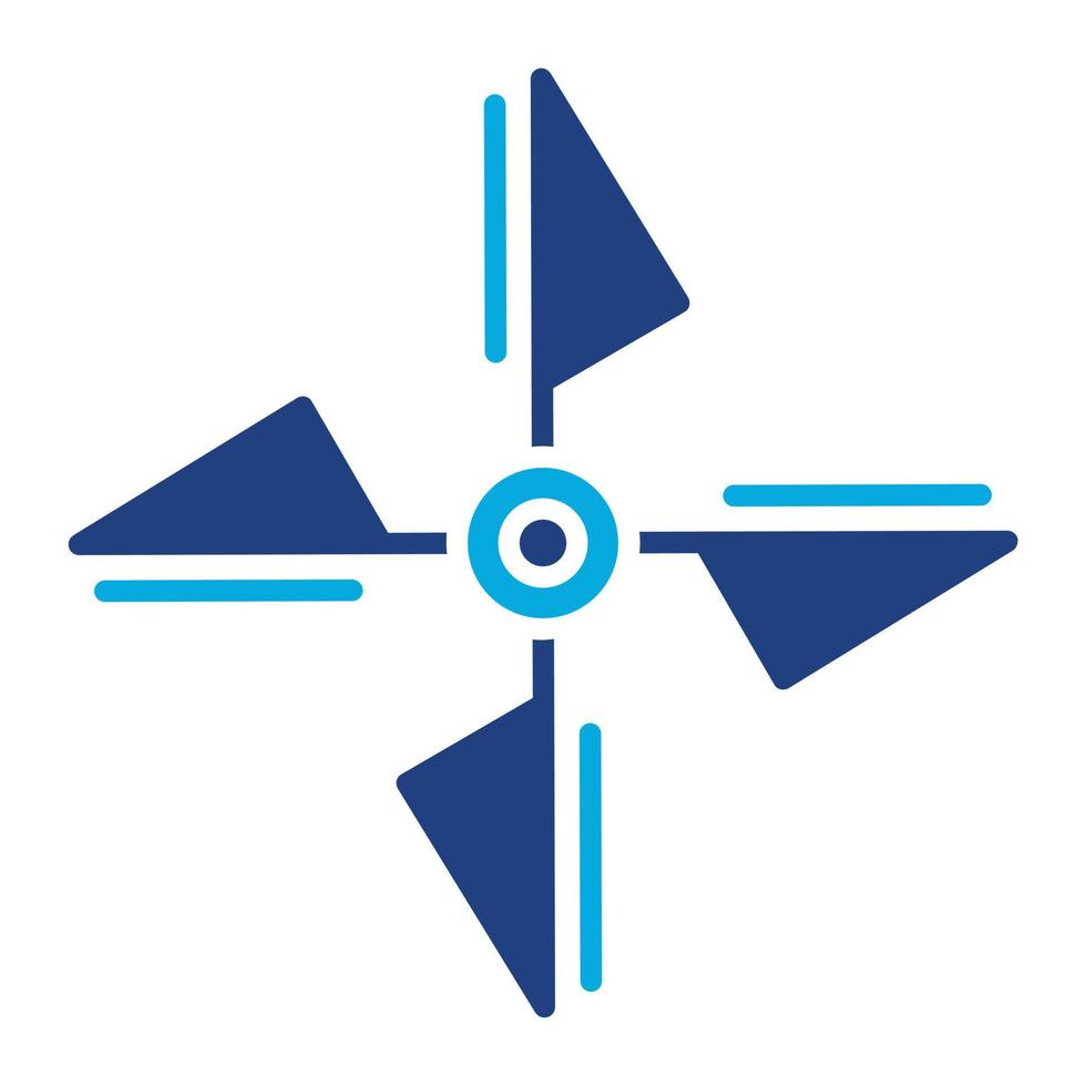 Propeller Glyph Two Color Icon vector