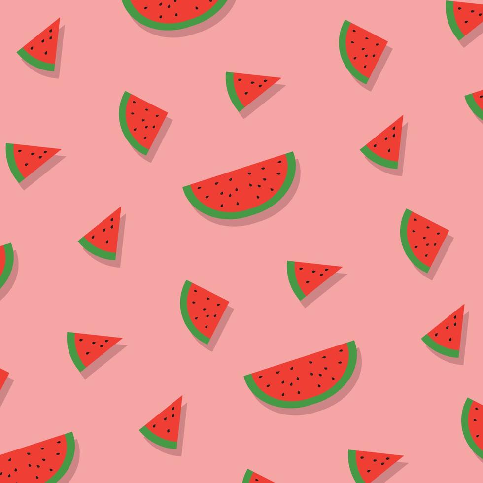 Fruits pattern with watermelon slices vector