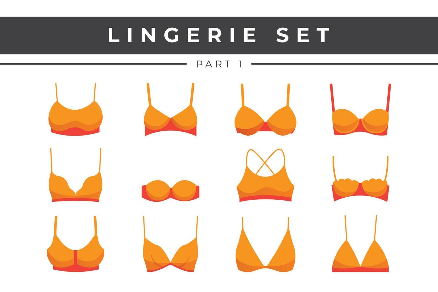 Female lingerie elements collection set vector