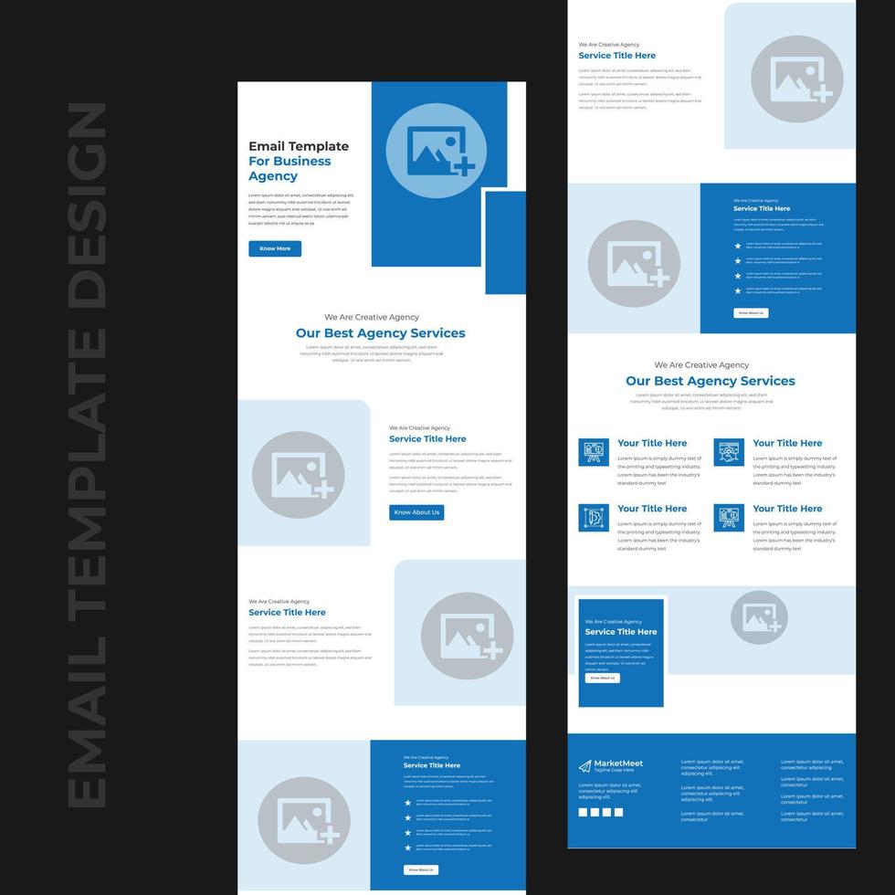 plantilla de boletín de correo electrónico para la promoción de servicios comerciales de marketing corporativo vector