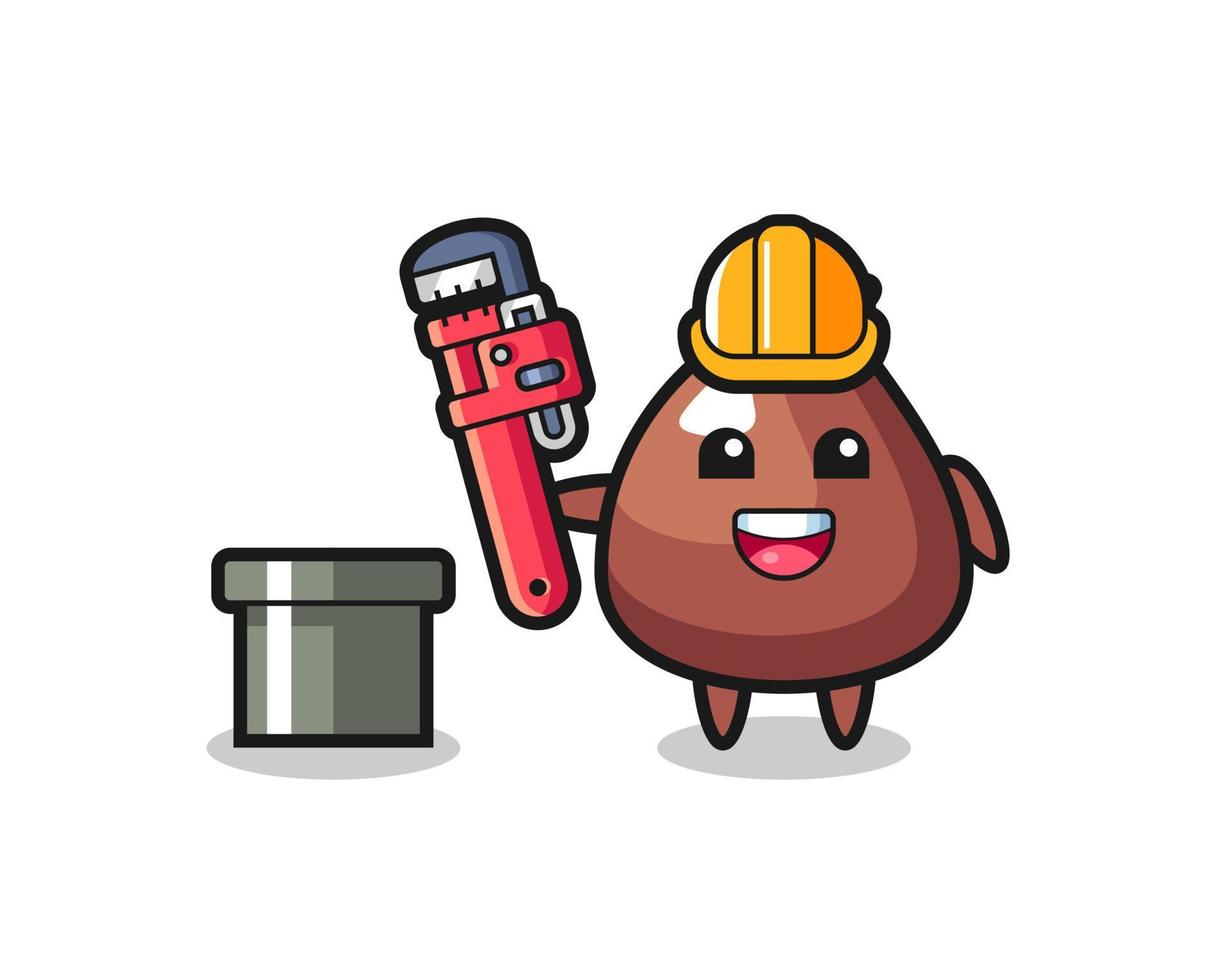 Character Illustration of choco chip as a plumber vector