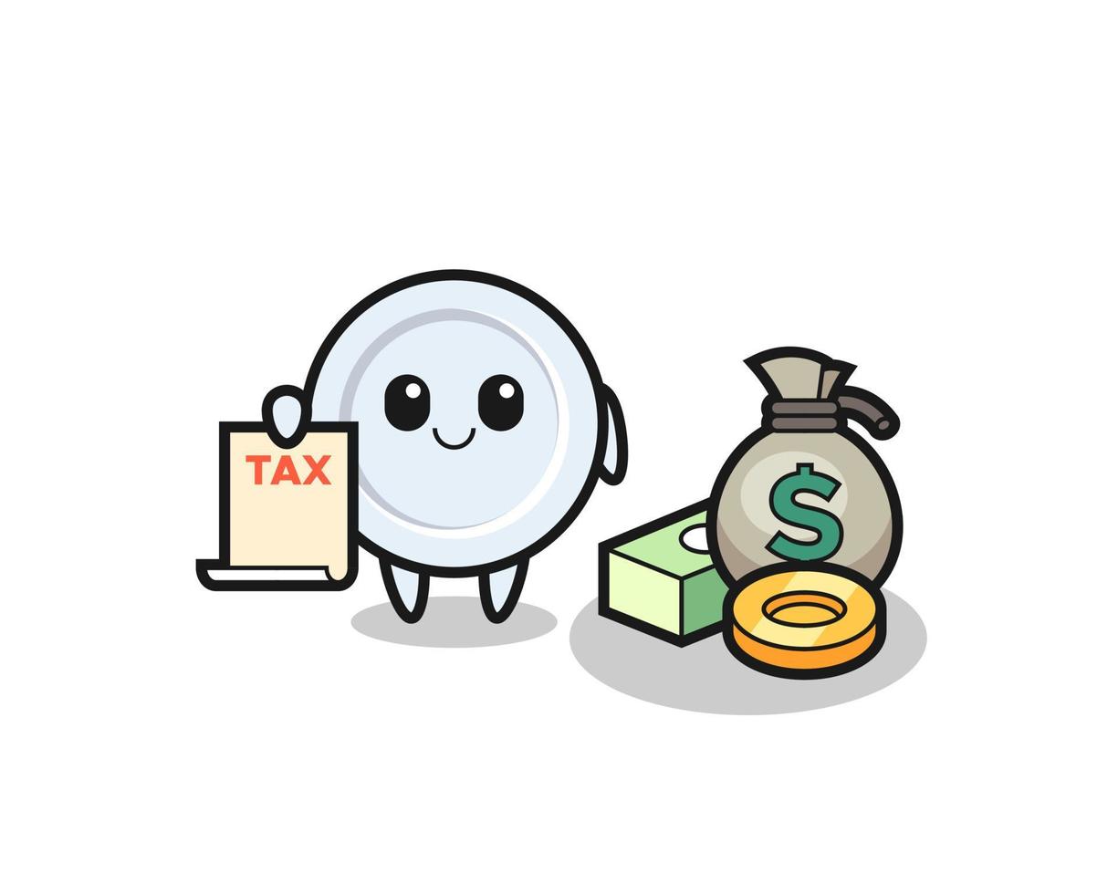 Character cartoon of plate as a accountant vector