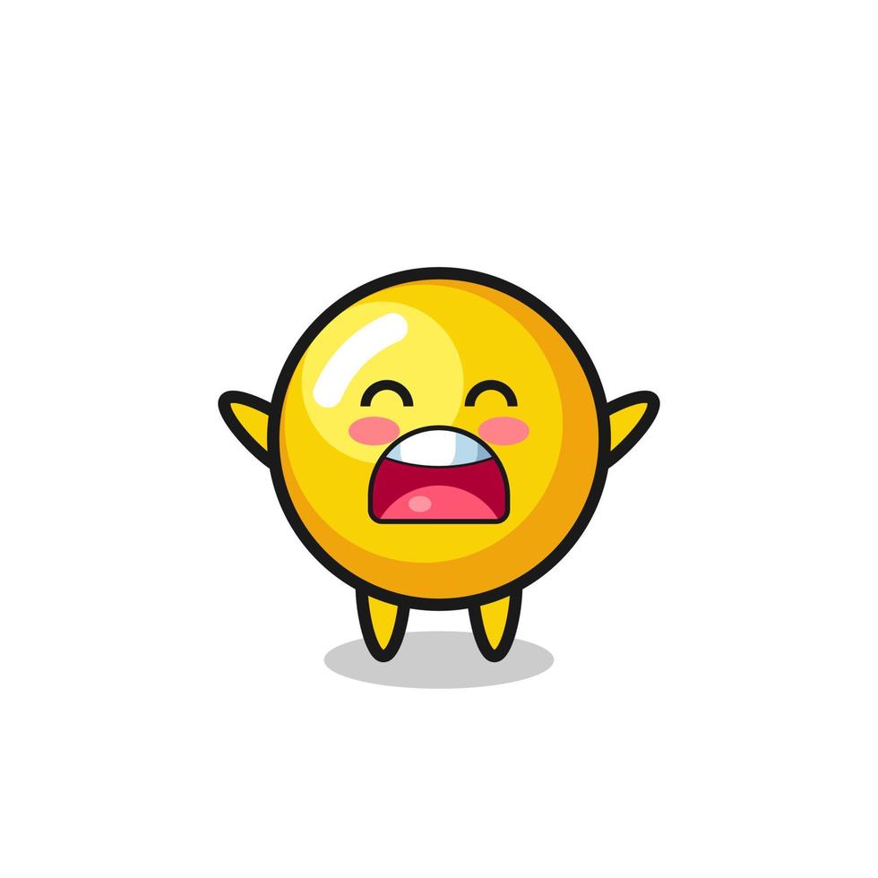 cute egg yolk mascot with a yawn expression vector