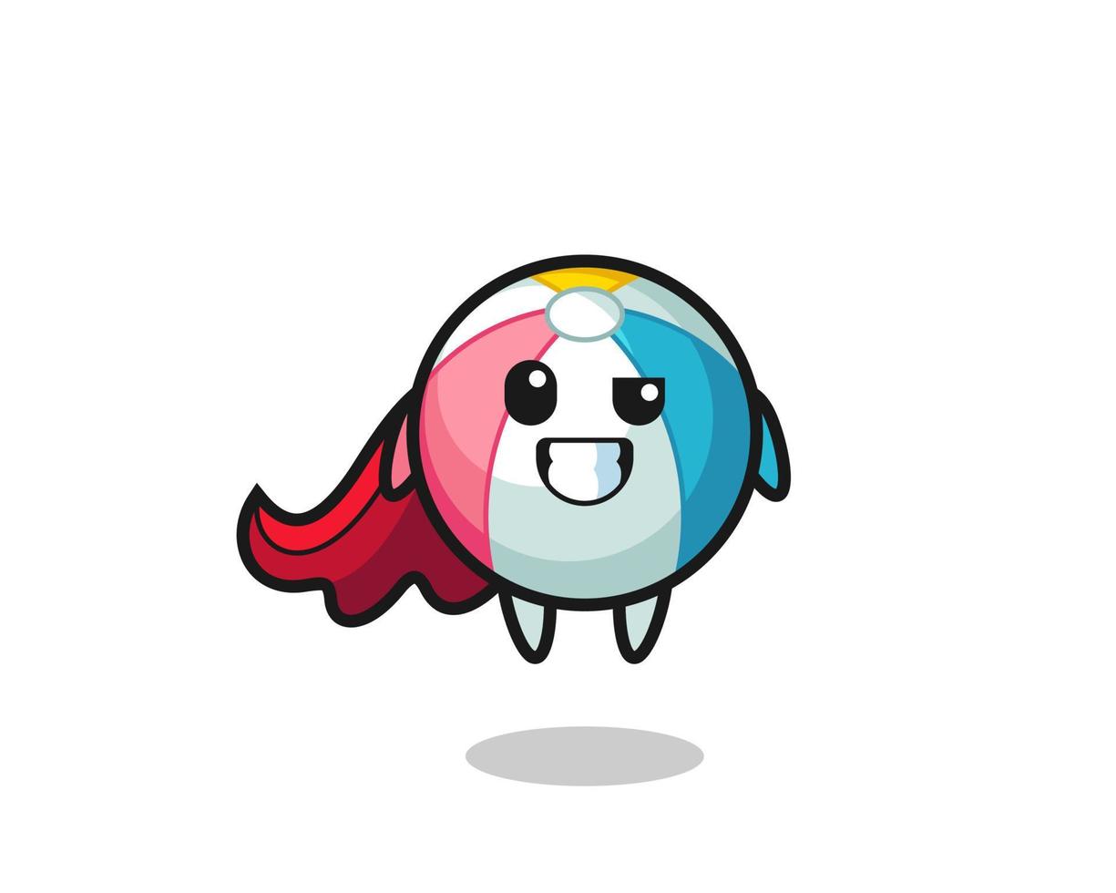 the cute beach ball character as a flying superhero vector