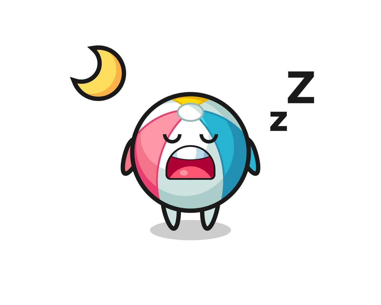 beach ball character illustration sleeping at night vector