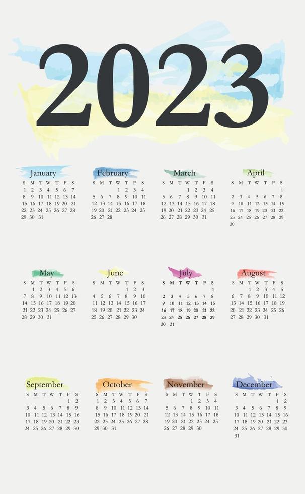 2023 Calendar For The Year With Months Weeks Days Weekends And 2023 Calendar For The Year With Months Weeks Days Weekends And