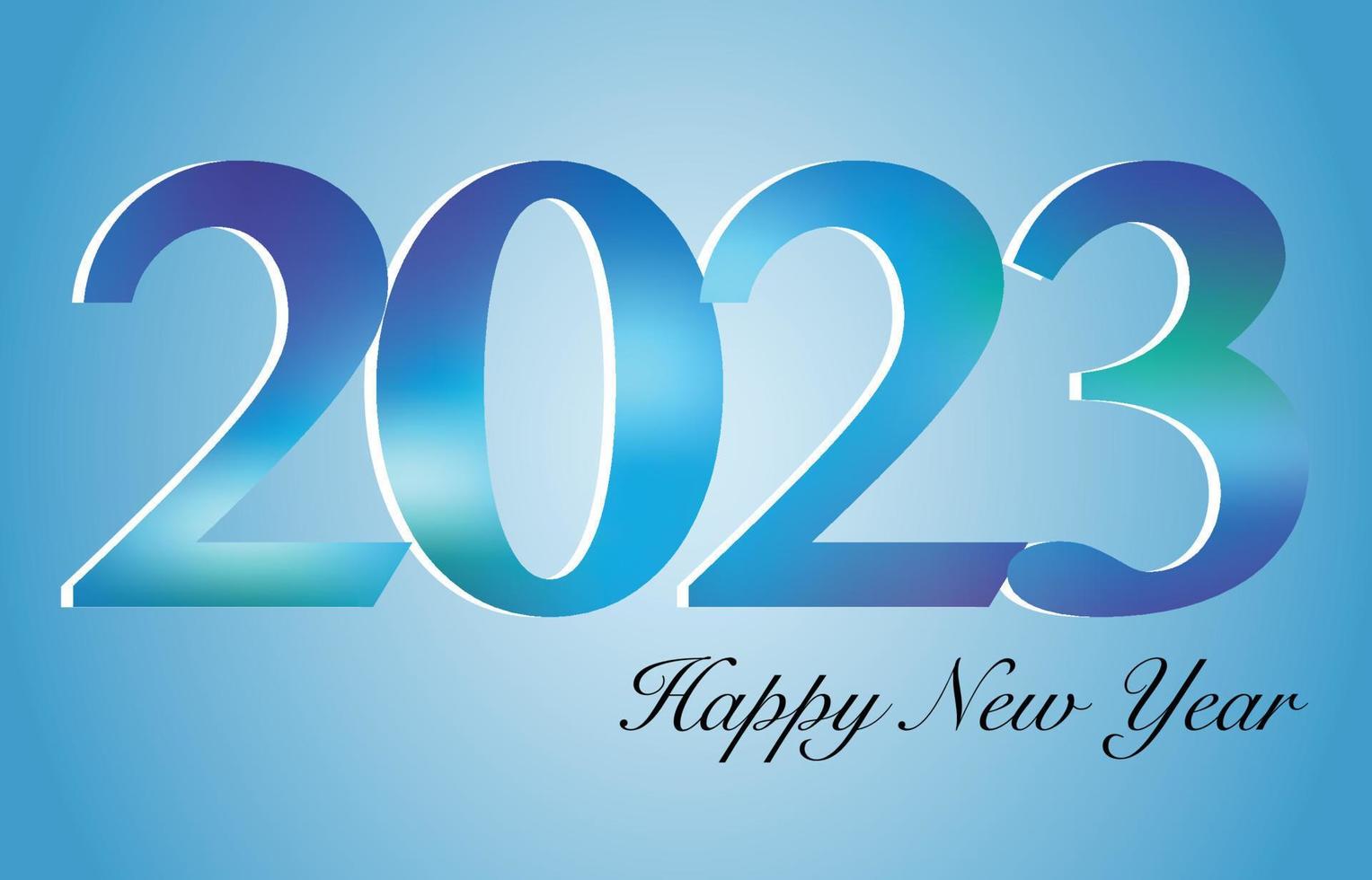 feliz año nuevo 2023, feliz tarjeta de felicitación navideña. vector